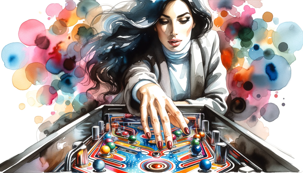 AI illustration attempt at playing pinball