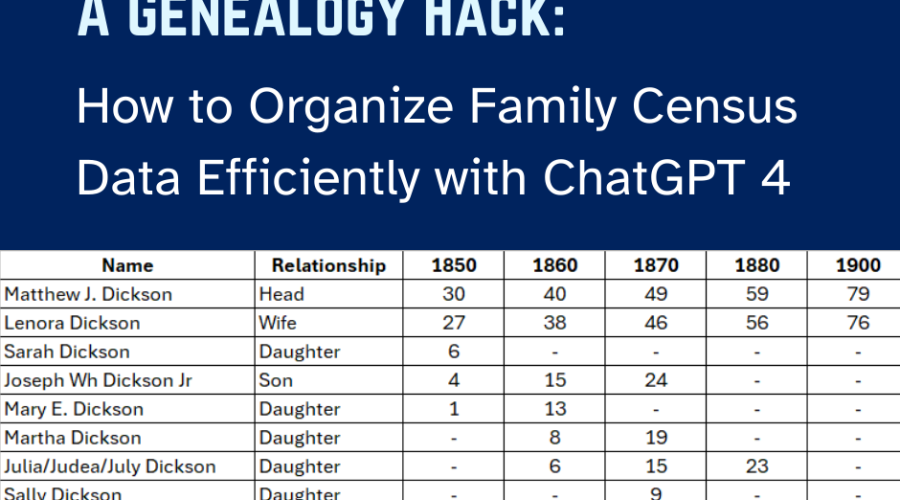 How to Organize Family Census Data Efficiently with ChatGPT 4: A Genealogy Hack